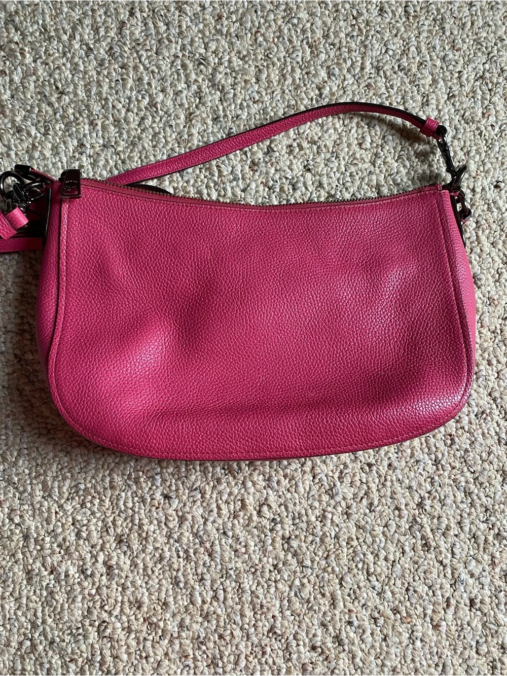 Coach Pink Leather Flower-Stud Crossbody Bag - Picture 6 of 14